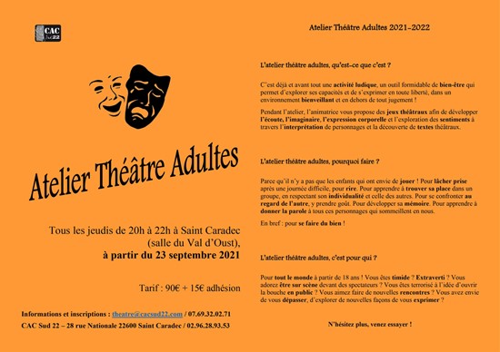 Cours de théâtre adultes : rejoignez-nous !