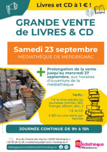 Médiathèque de Merdrignac : grande vente de livres & CD